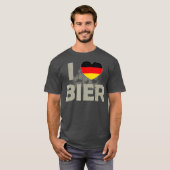 I Love Bier Beer Germany Deutschland Flag Tシャツ (正面フル)