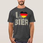 I Love Bier Beer Germany Deutschland Flag Tシャツ (正面)