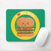I Love Big Buns Kawaii Big Burger マウスパッド (マウス)