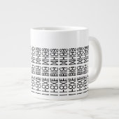 I Love Big Mugs & Name Hidden Secret Message 156B ジャンボコーヒーマグカップ (正面右)