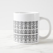 I Love Big Mugs & Name Hidden Secret Message 156B ジャンボコーヒーマグカップ (右)