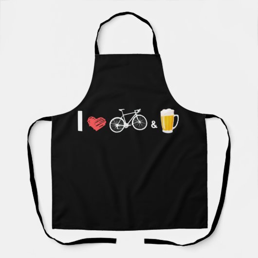 I Love Bikes and Beer – 自転車 エプロン (正面)