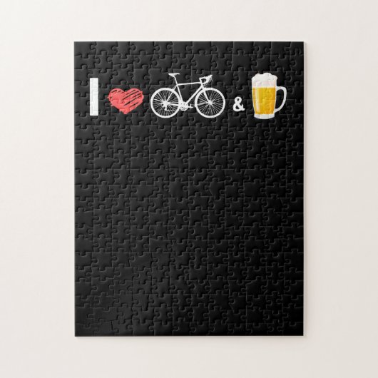 I Love Bikes and Beer – 自転車 ジグソーパズル (縦)
