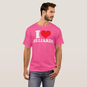 I Love BilliardsビリヤードIハート Tシャツ (正面フル)