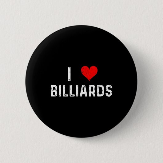 I Love Billiards -ハート – プ動揺してールテーブルH 缶バッジ (正面)