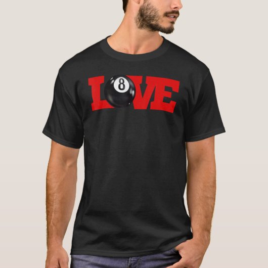 I love billiards 8 ball Pool Player Carom English  Tシャツ (正面)