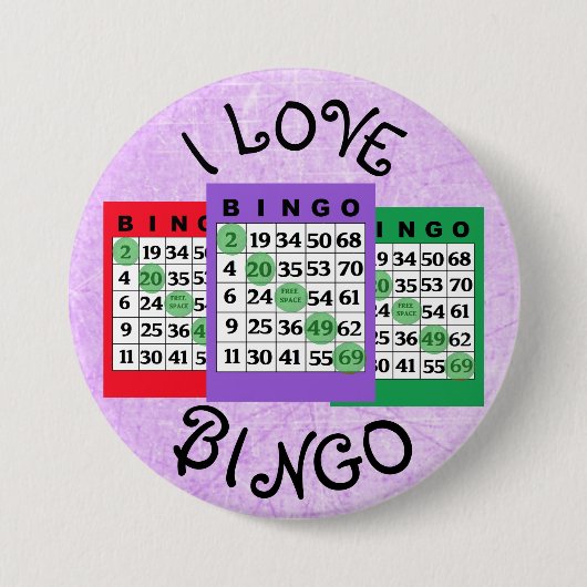I Love BINGOカードボタン 缶バッジ (正面)