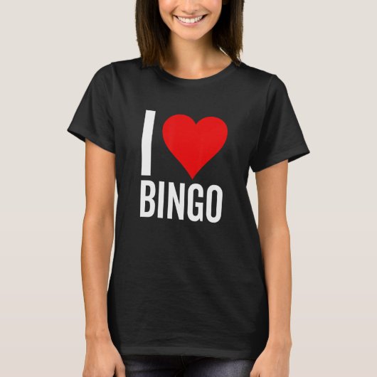 I Love Bingoハートゲームビンゴ祖母の母 Tシャツ (正面)