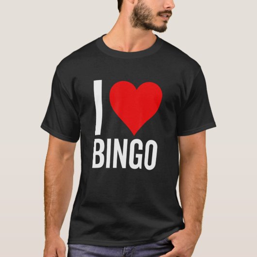 I Love Bingoハートゲームビンゴ祖母の母 Tシャツ (正面)