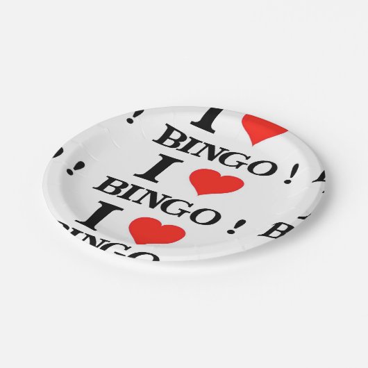 I Love Bingo ペーパープレート (アングル)