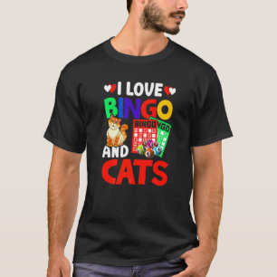 I Love Bingo And Cats Bingo呼び出し側ユーモア抽選L Tシャツ