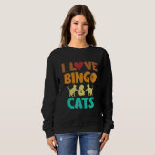 I Love Bingo and Cats Cute Animal Bingo 4 スウェットシャツ (正面フル)