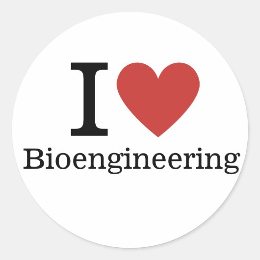 I Love ❤️ Bioengineering STICKER ラウンドシール (正面)