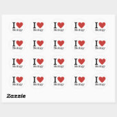 I Love ❤️ Biology STICKER ラウンドシール (シート)