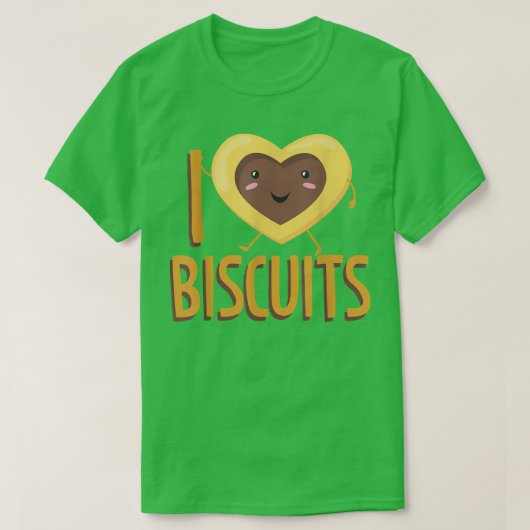 I Love Biscuits Baking Biscuits T-Shirt Tシャツ (デザイン正面)