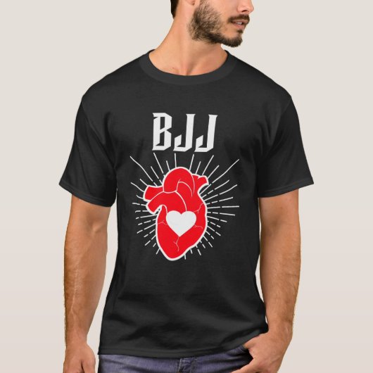 I Love BJJ Heart Jiu Jitsu Muay Thai MMA Wrestling Tシャツ (正面)