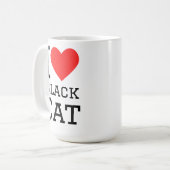 I love black cat  コーヒーマグカップ (正面左)
