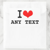 I Love blh blah （5～8文字） 長方形シール (バッグ)