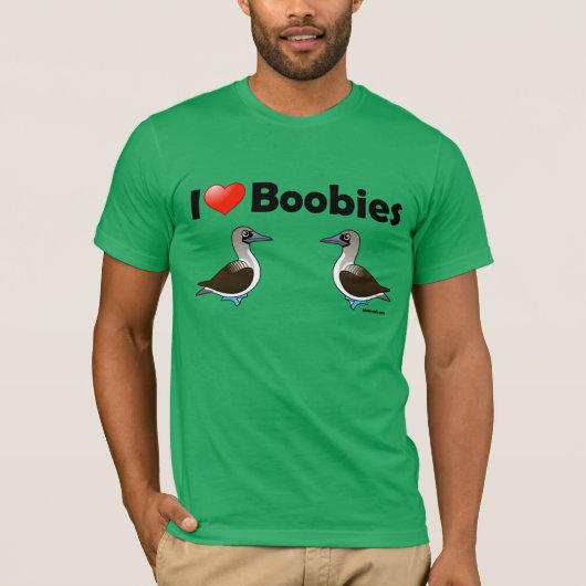 I Love Blue-footed Boobies Tシャツ (正面)