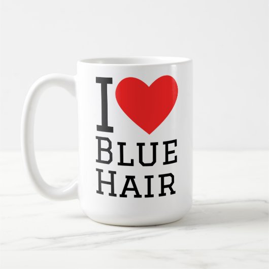 I love blue hair コーヒーマグカップ (左)