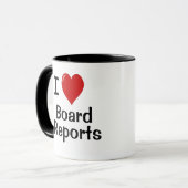 I Love Board Reports おもしろい Accountant Life引用文 マグカップ (正面左)