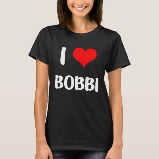 I love BOBBI  valentine guy heart Anniversary 6 Tシャツ (正面)