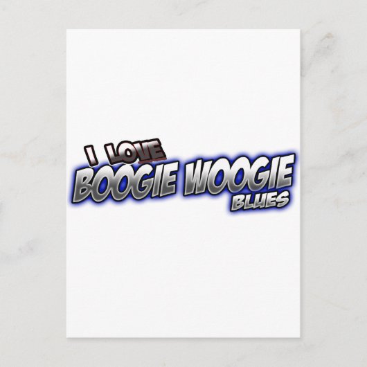 I Love Boogie Woogie BLUES music ポストカード (正面)