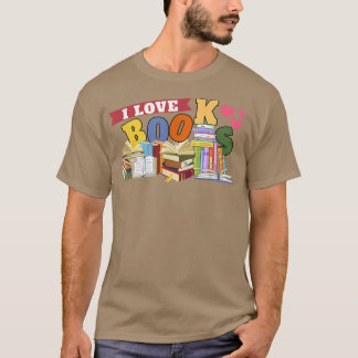 I Love Booksハート読のストーリーBook Lover605 Tシャツ