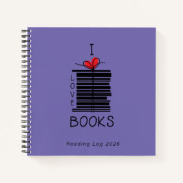 "I Love Books" 2026 Reading Log ノートブック