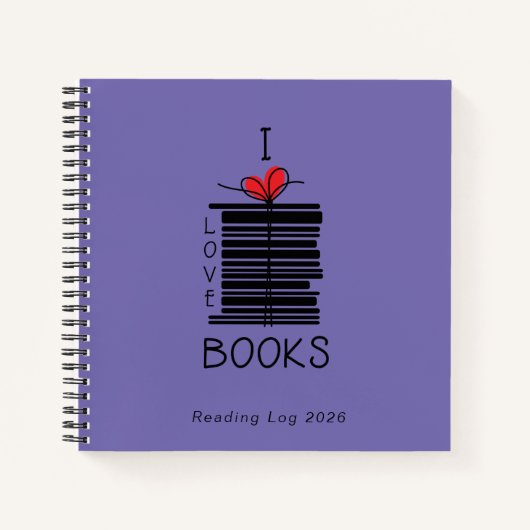 "I Love Books" 2026 Reading Log ノートブック (正面)
