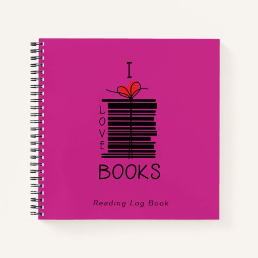 "I Love Books" Reading Log Journal ノートブック (正面)