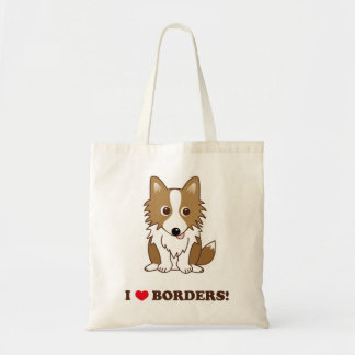 I LOVE BORDERS! 立ち耳レッドバージョン トートバッグ