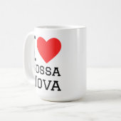 I love Bossa nova square sticker コーヒーマグカップ (正面左)