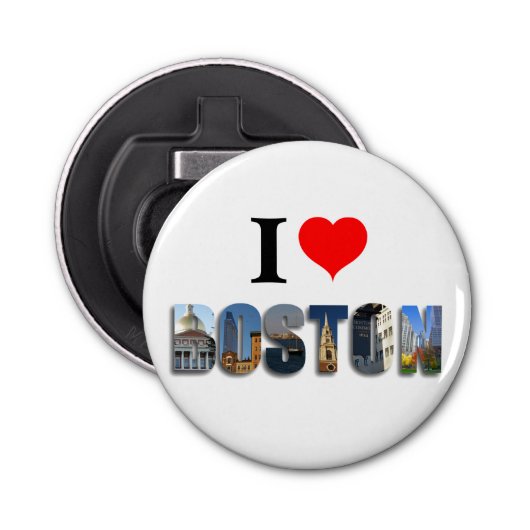 I Love Boston Massachusetts Cityの旅行写真 栓抜き (正面)
