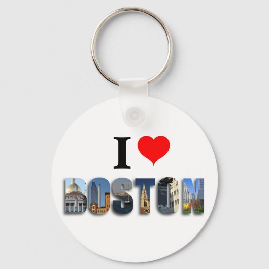 I Love Boston Massachusetts Travel City Photos キーホルダー (正面)