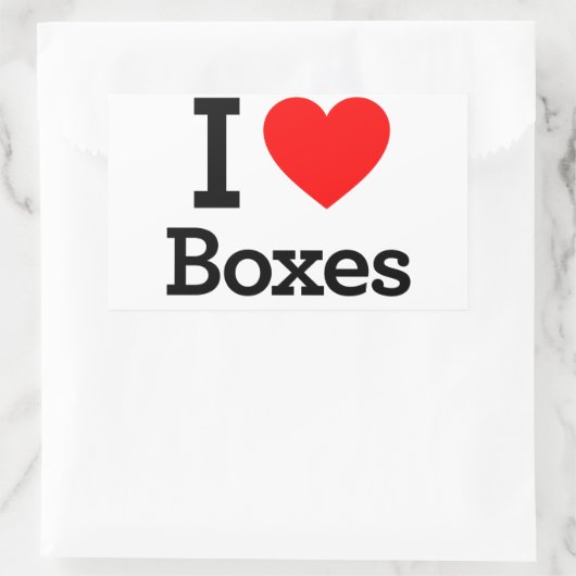I Love Boxes 長方形シール (バッグ)