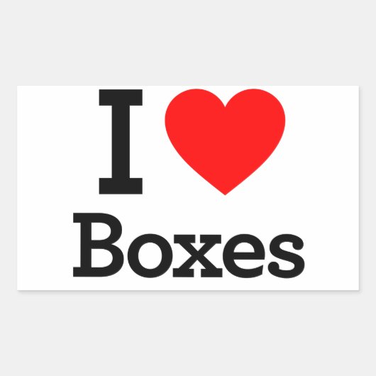 I Love Boxes 長方形シール (正面)
