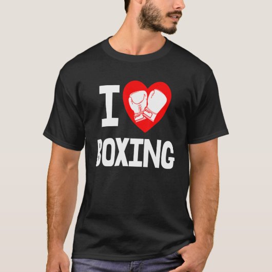 I Love Boxing Game  Women Boxing Sports Love 1 Tシャツ (正面)