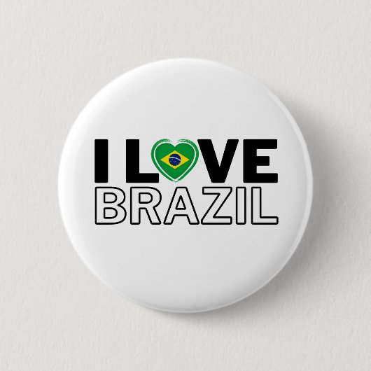 I LOVE BRAZIL - For real Brazilians! 缶バッジ (正面)
