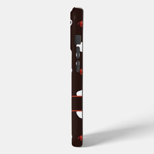 I love breakfast, Food pattern in black Case-Mate iPhoneケース (裏面 / 左)