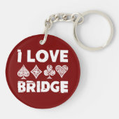 I Love Bridge Card Game Player キーホルダー (裏面)
