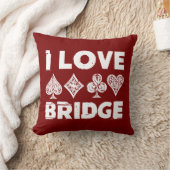 I Love Bridge Card Game Player クッション (ブランケット)