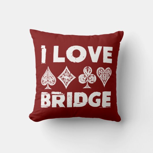 I Love Bridge Card Game Player クッション (正面)