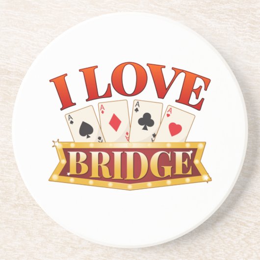I Love Bridge Card Game Player コースター (正面)