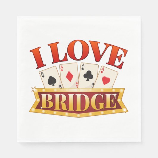 I Love Bridge Card Game Player スタンダードランチョンナプキン (正面)