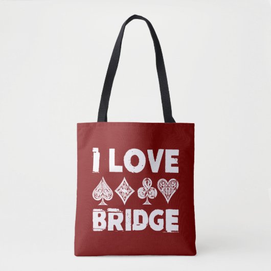 I Love Bridge Card Game Player トートバッグ (正面)