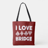 I Love Bridge Card Game Player トートバッグ (裏面)