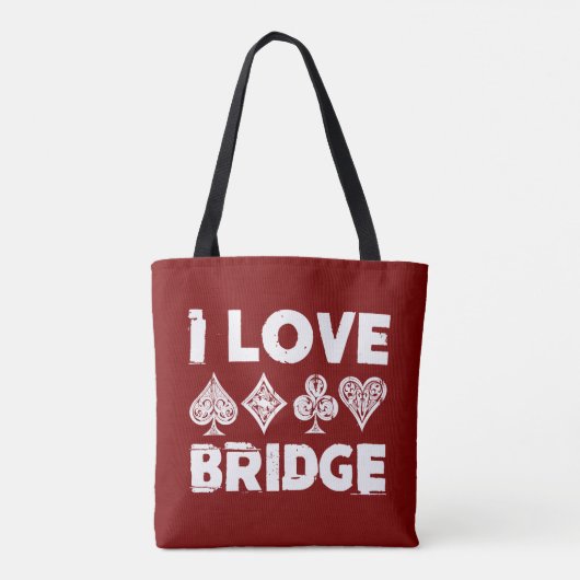 I Love Bridge Card Game Player トートバッグ (裏面)