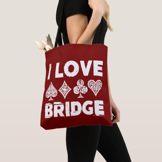 I Love Bridge Card Game Player トートバッグ (クローズアップ)