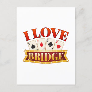 I Love Bridge Card Game Player ポストカード